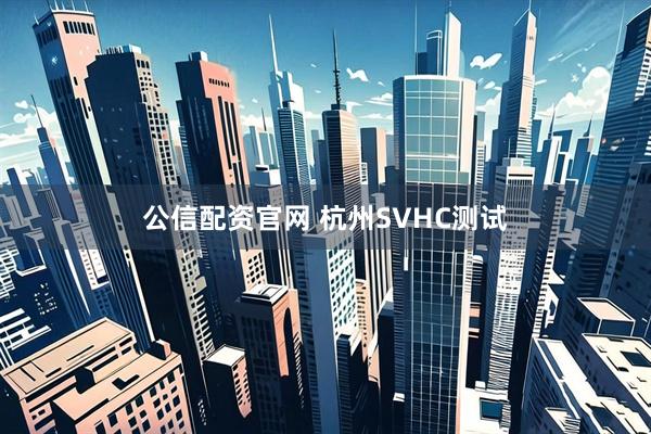 公信配资官网 杭州SVHC测试